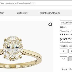 10k Solid 2.3ct- NWOT- JTV- SOLD OUT!!! Beautiful Solitaire Ring Size 5.5